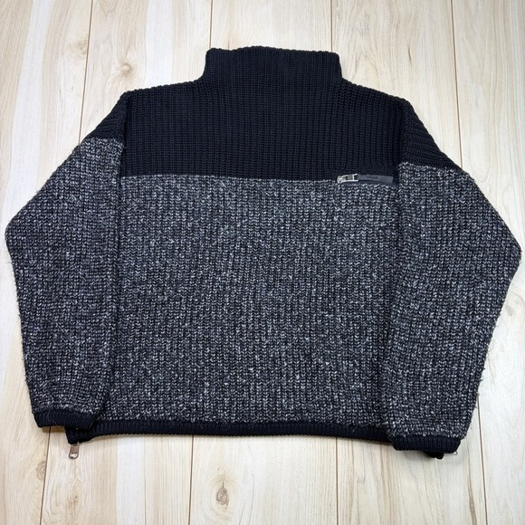 Varley Sweaters - Varley Darwell Mock Neck Black Marled True Knit Mirage Wool Blend Sweater Zip XS